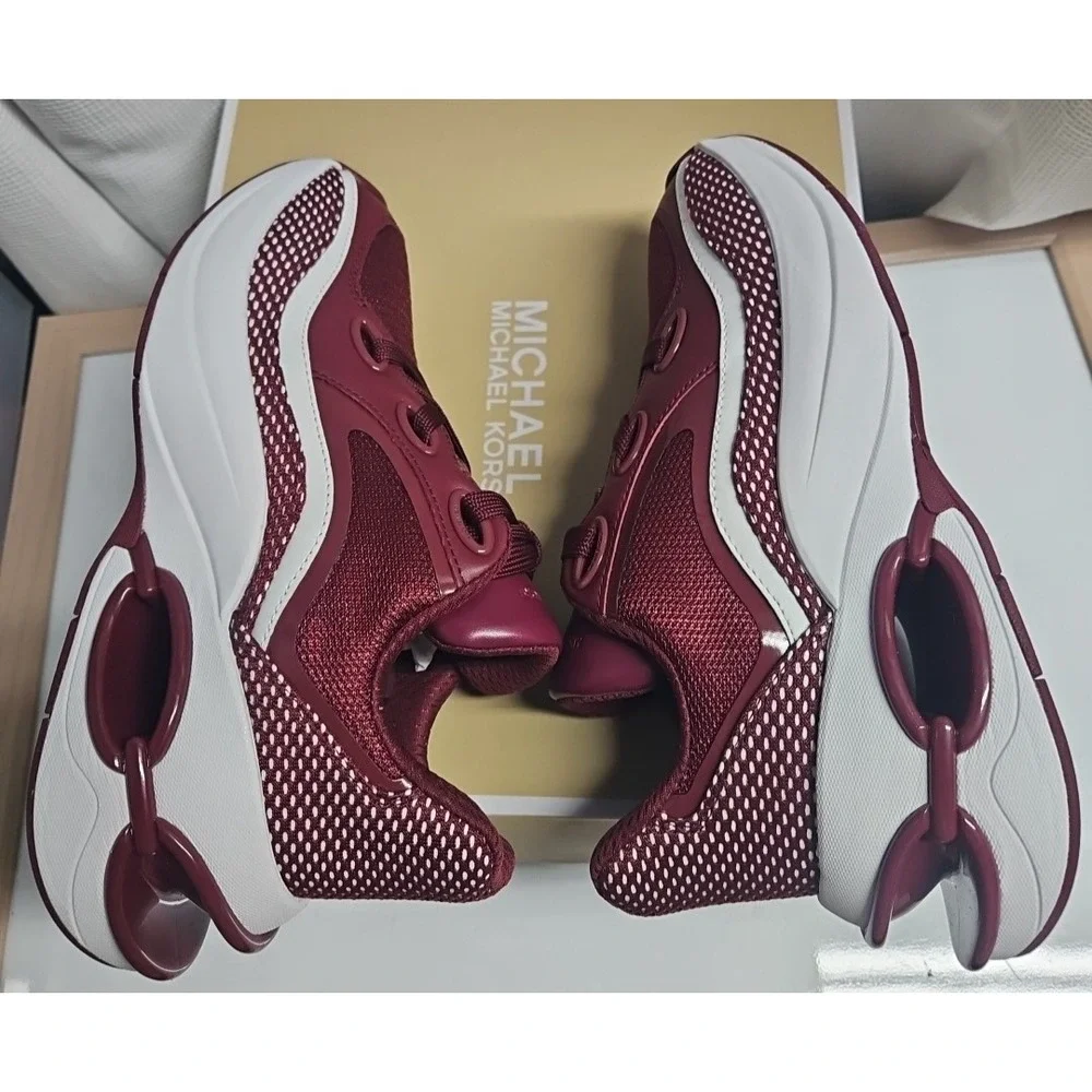 Michael Kors Women's Toni Trainer Textile /leather‎ upper Mulberry US 7 sneakers